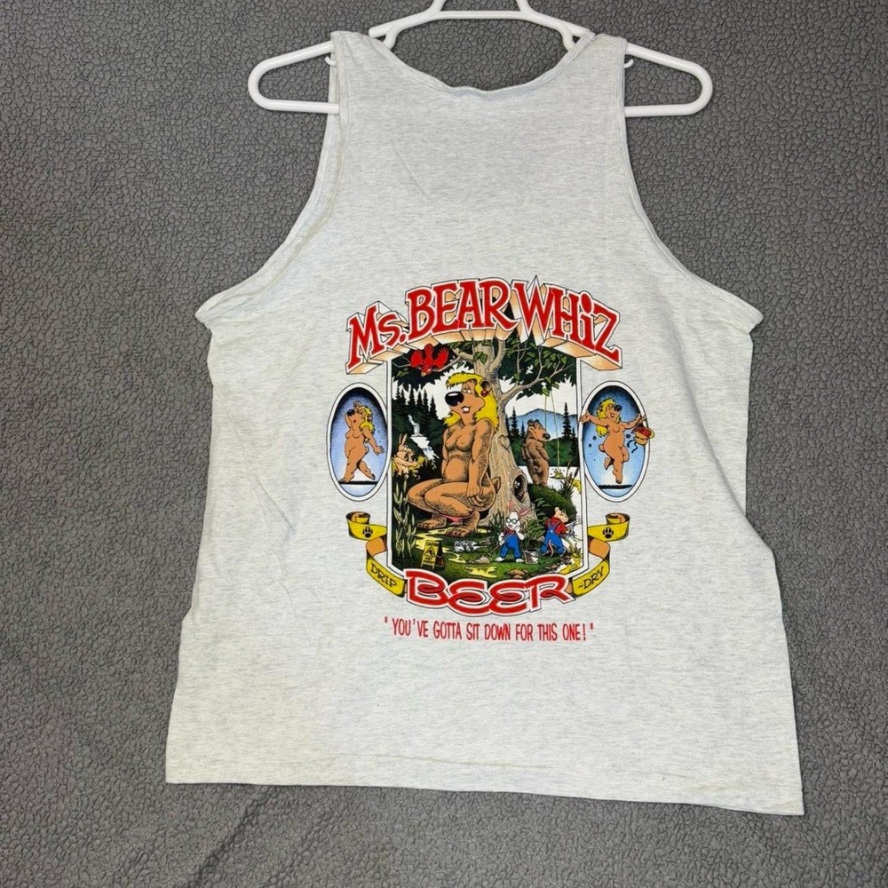 Vintage Ms Bear Wiz Tank Top Fruit Of The Loom Size Large Tag